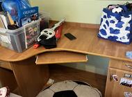 Grajewo ogłoszenia: Oddam biurko rogowe i półkę kolor pomarańczowy do powieszenia... - zdjęcie